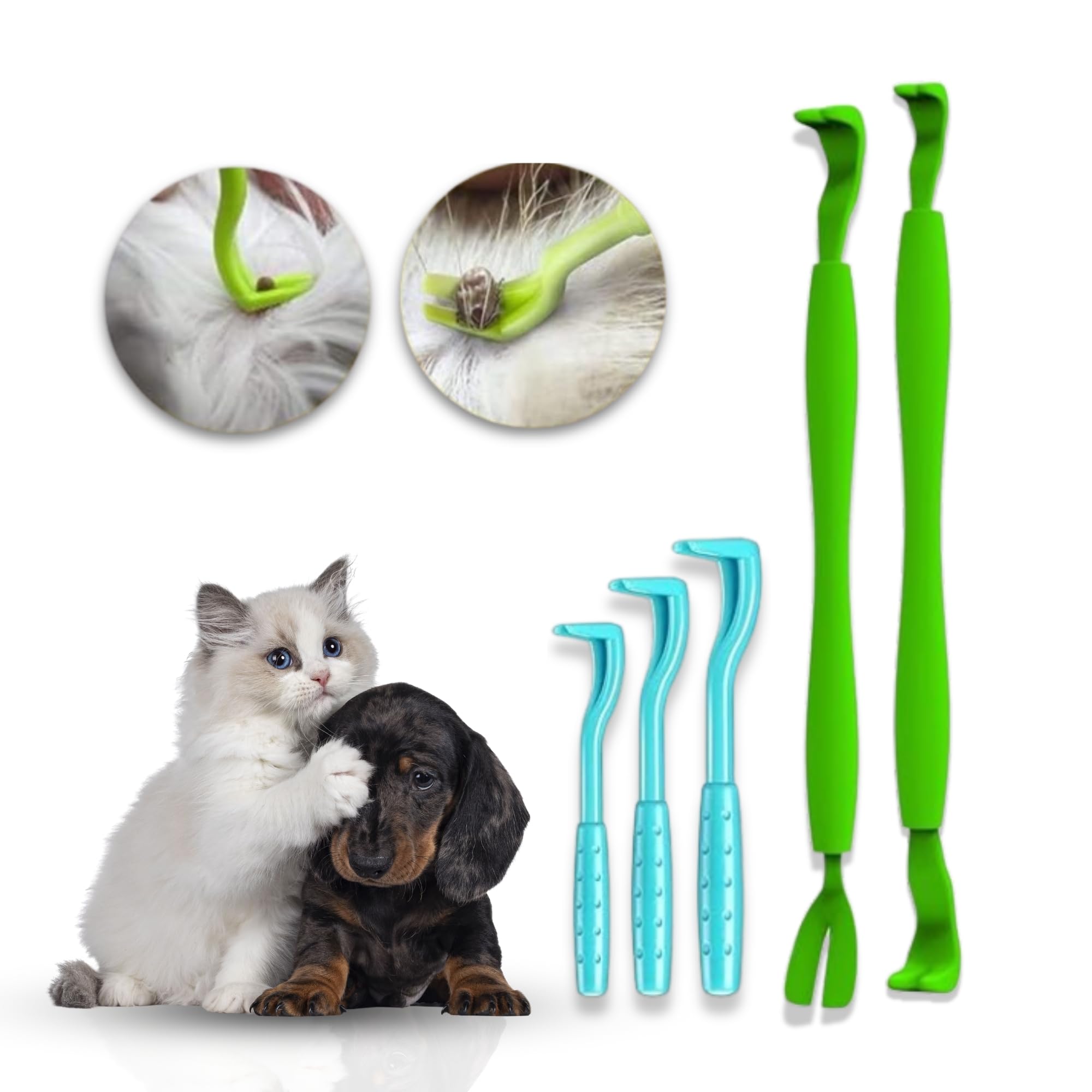 Tick Remover Tool - Safe & Easy Tick Remover for Humans and Pets - Effective Tick Remover for Cats and Dogs - Small to XL Tick Removal Tool for Dogs - Twist & Pull Tick Removal Kit (Set of 5)