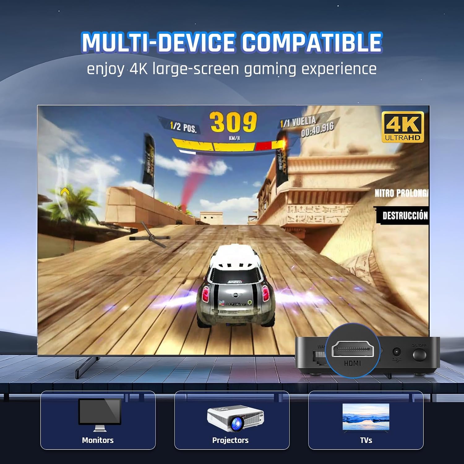 Kinhank Super Console X2 Video Game Console with 100,000+ Games, Compatible with 60+ Emulators, S902X2 Chip, Android TV 9.0&Emuelec 4.5 Dual Systems for 4K TV/AV Output,Include 2 Controllers image 5