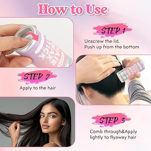 Miniatura 5 de Barra de cera para el cabello, cepillo de pelo de espalda resbaladiza, palo de cera para Flyaways, peine de cola de rata, cepillo de borde de filo,