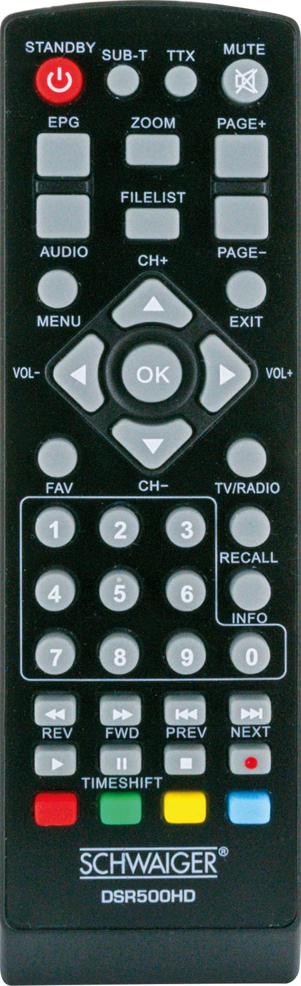 Schwaiger DSR500HD tV set-top boxes Cable Alta Definición Total Negro - Reproductor/sintonizador (Cable, 480p,576i,720p,1080i,1080p, 4:3,16:9, Negro, Analógica, LED)