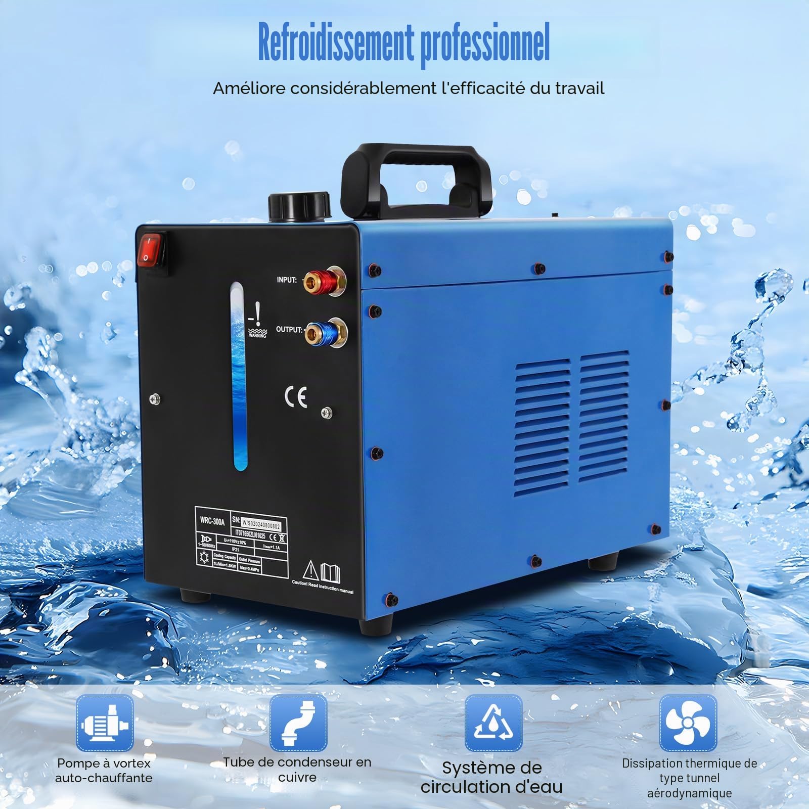 Kit de refroidissement à eau, 10 l, 370 W, TIG MIG Welder, refroidisseur d'eau CO2, machine à souder industrielle, machine à souder TIG, machine à refroidissement à eau circulaire