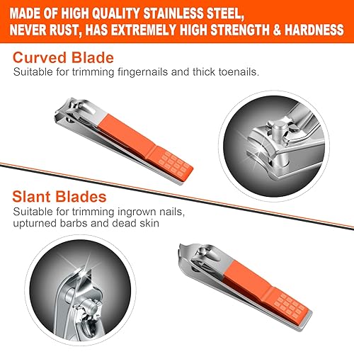 Miniatura 3 de Juego de manicura y pedicura, kit profesional de 16 piezas de acero inoxidable, herramientas de cuidado de uñas con hebilla de lujo, estuche de