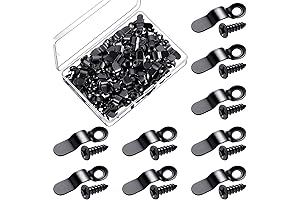 100-Pack Black Metal Bow Shape Frame Turn Buttons with Screws for Picture Hanging