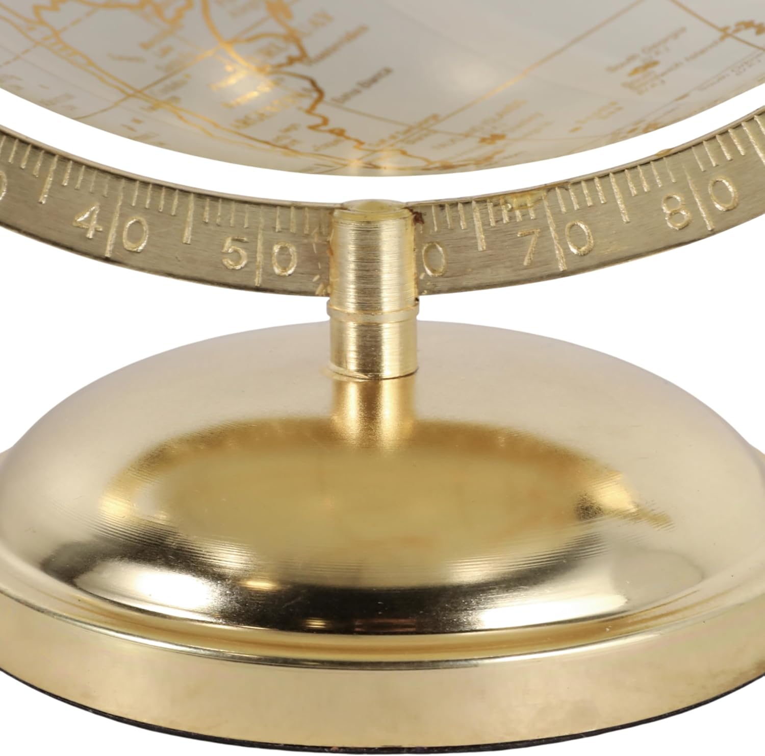 Elegant Globe Accent Display for Home Decor - Modern Metal Stand for Office Desk and Room Decor - Decorative Desktop Globe for Living Room, Shelf, and Coffee Table Styling - 11", White & Gold