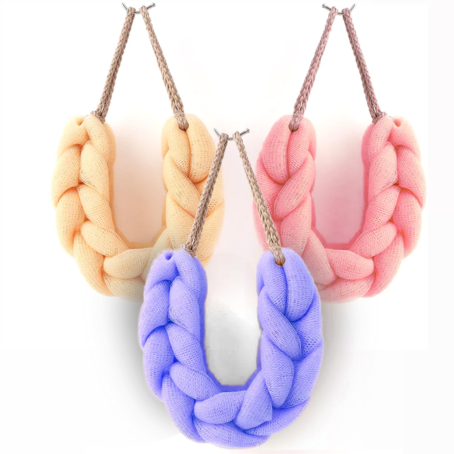 Majestique Back Scrubber Loofah Belt for Bathing For Men and Women Strechable 9 Knots Bath Sponge (multicolor, Pack of 3)-image-10