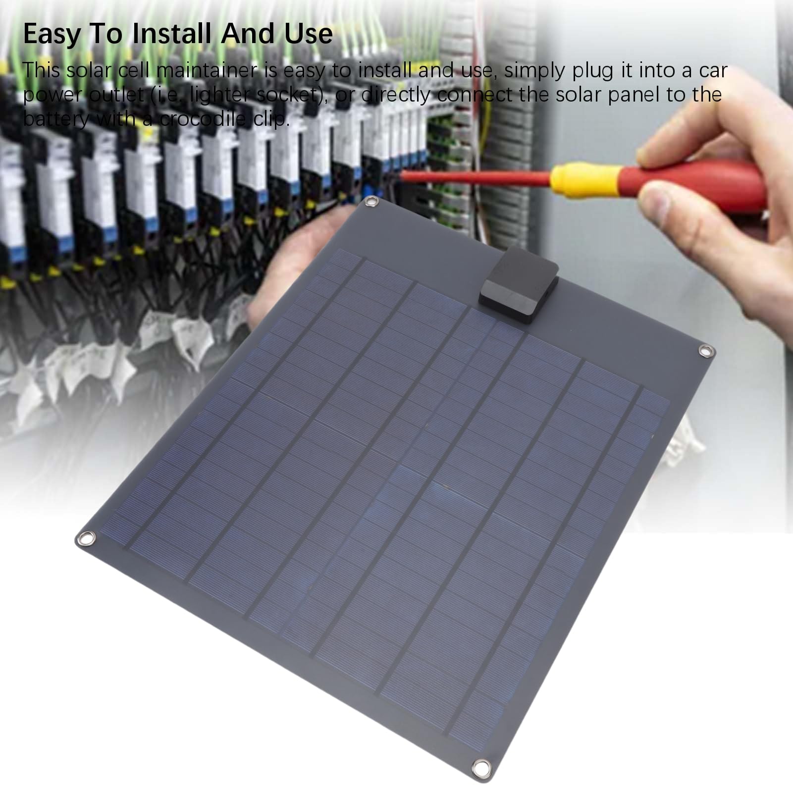 Kit de Cargador de Batería Solar de 35W | Panel Policristalino IP65 IP65 con Controlador Inteligente | Universal para Automóviles/RVs/Tractores/Barcos | Incluye 6 Opciones de