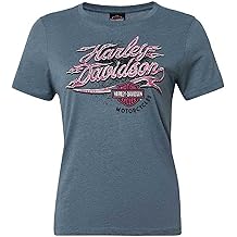 Women's Torch Embellished Short Sleeve Crew-Neck Tee, Slate Gray