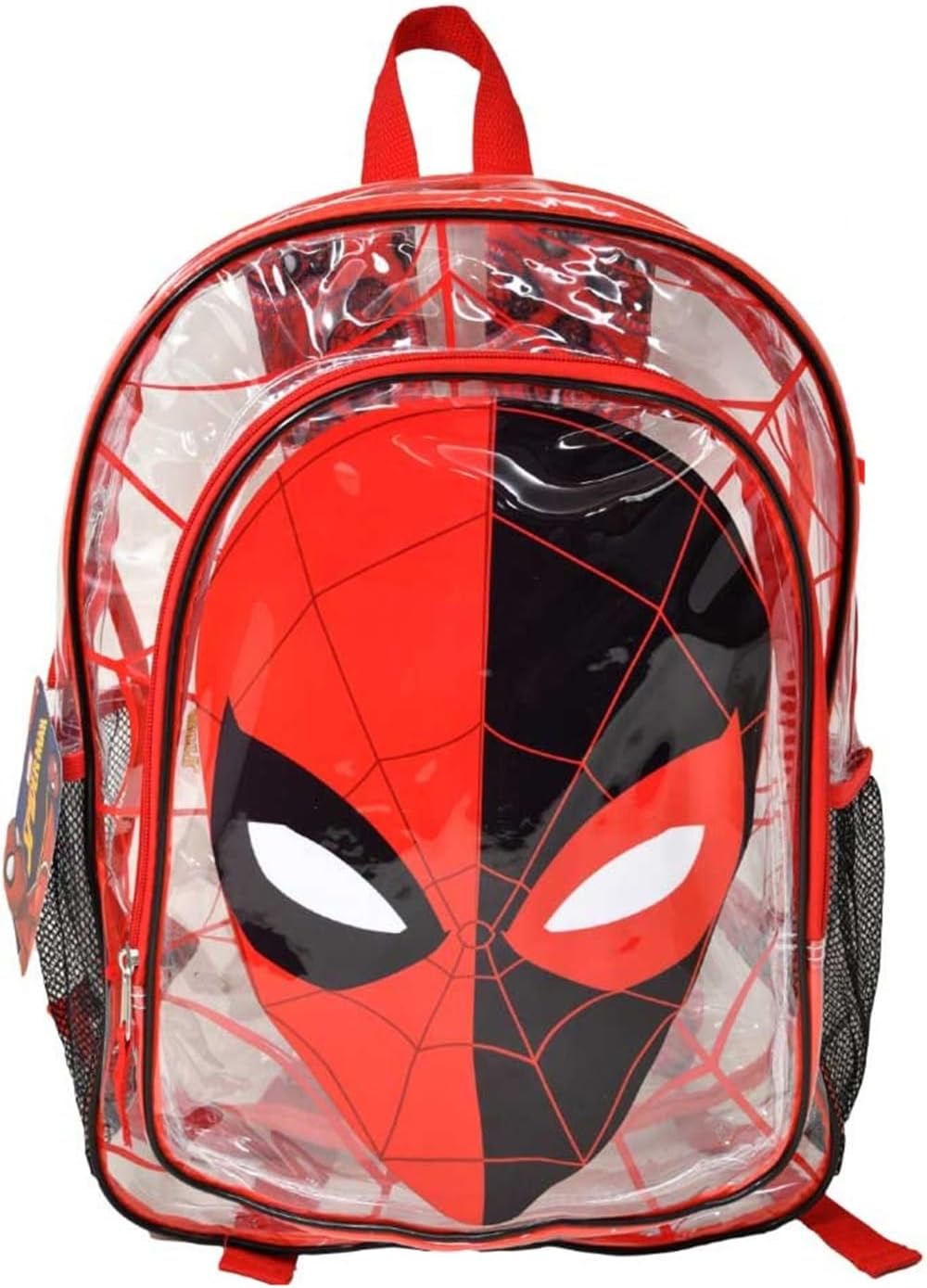 Fast Forward Spiderman Transparent 16" Backpack, Kid, Face, Boys
