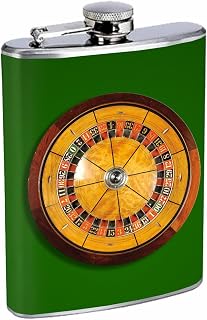 Roulette Wheel Vegas Gambling 8oz Stainless Steel Flask Drinking Whiskey