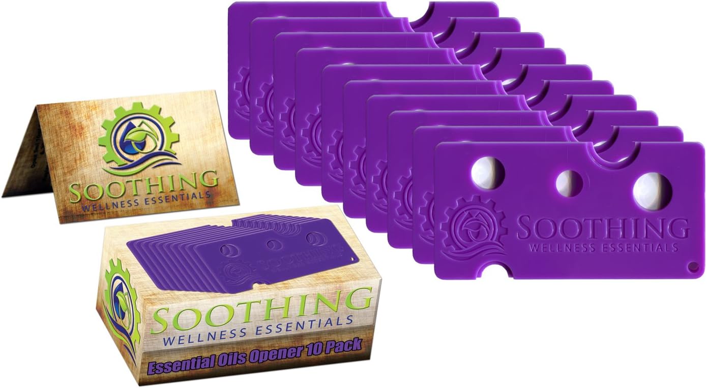 10 Pack Essential Oils Opener Key Tool Set - The Perfect Opener and Remover Accessory for Roller Balls and Caps on Most Bottles – for DoTerra, Young Living, Aura Cacia & More (Orchid Purple)