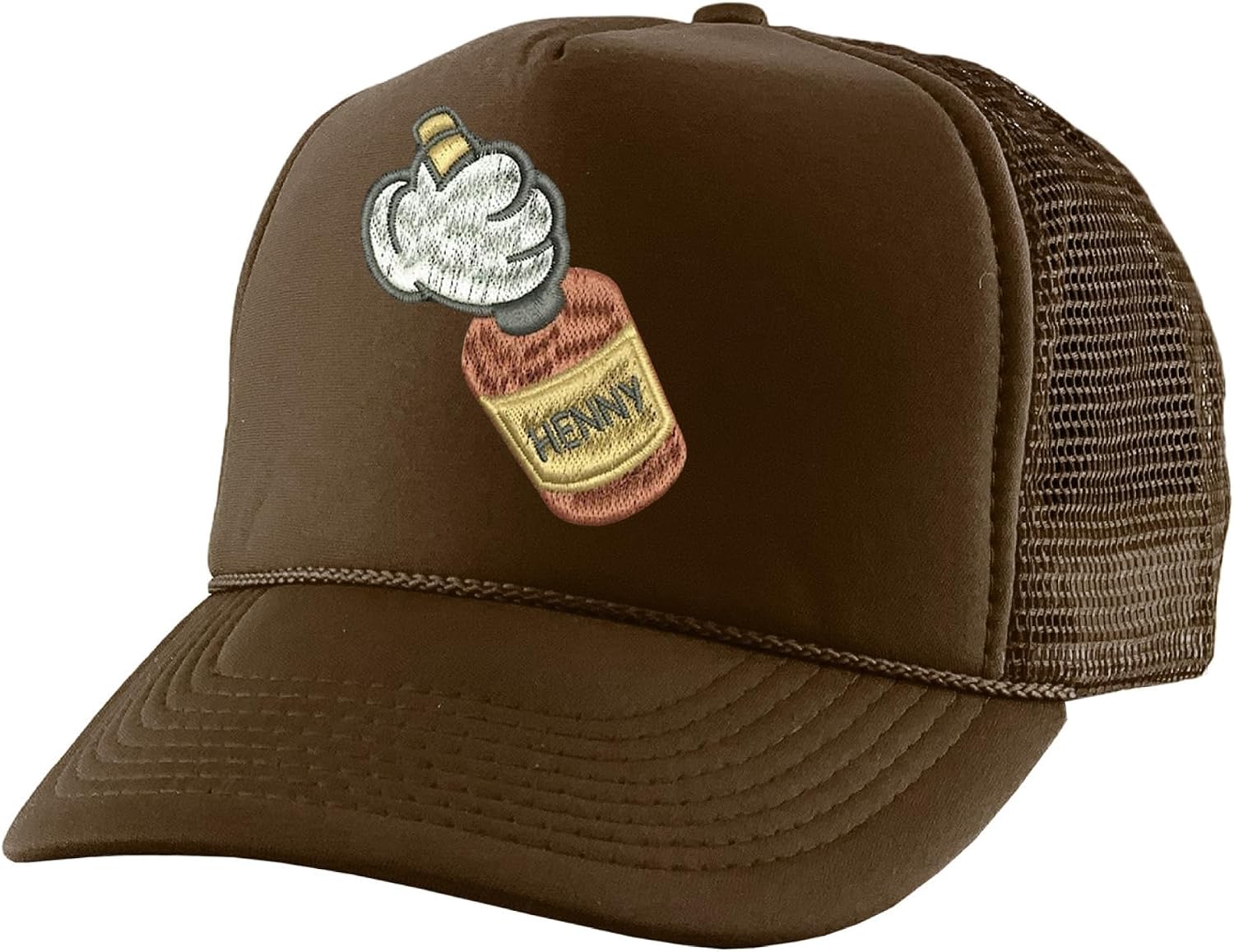 ALLNTRENDS Adult Trucker Hat Mickey Hands Henny Embroidered Baseball Cap Adjustable Snapback