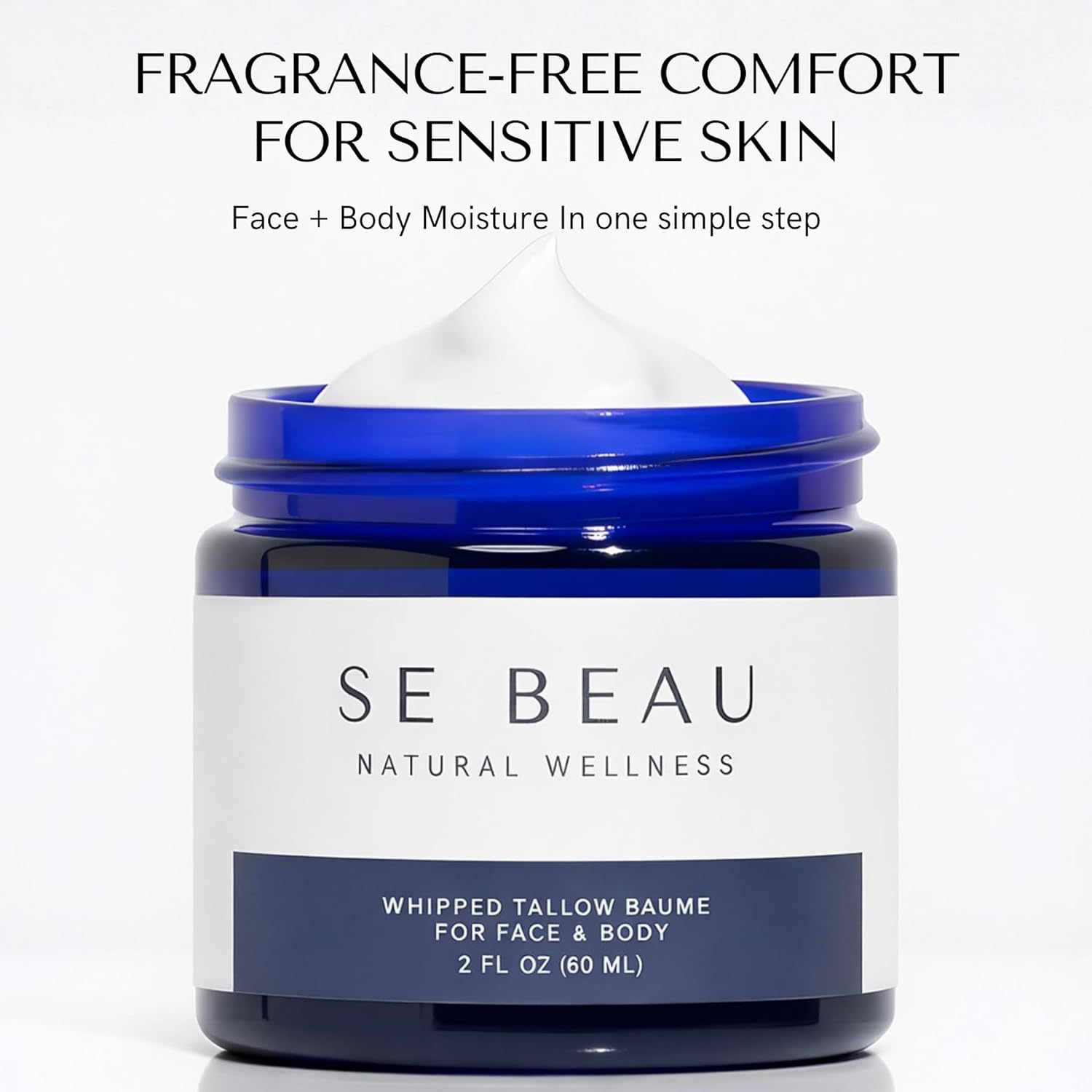 Tallow Balm - Whipped Grass-Fed with Manuka Honey & Calendula - Unscented Natural Moisturizer for Face & Body
