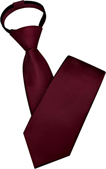 Branduce 3.15"8cm Mens Solid Satin Tie Pre-tied Adjustable Zipper Necktie for Business and Wedding