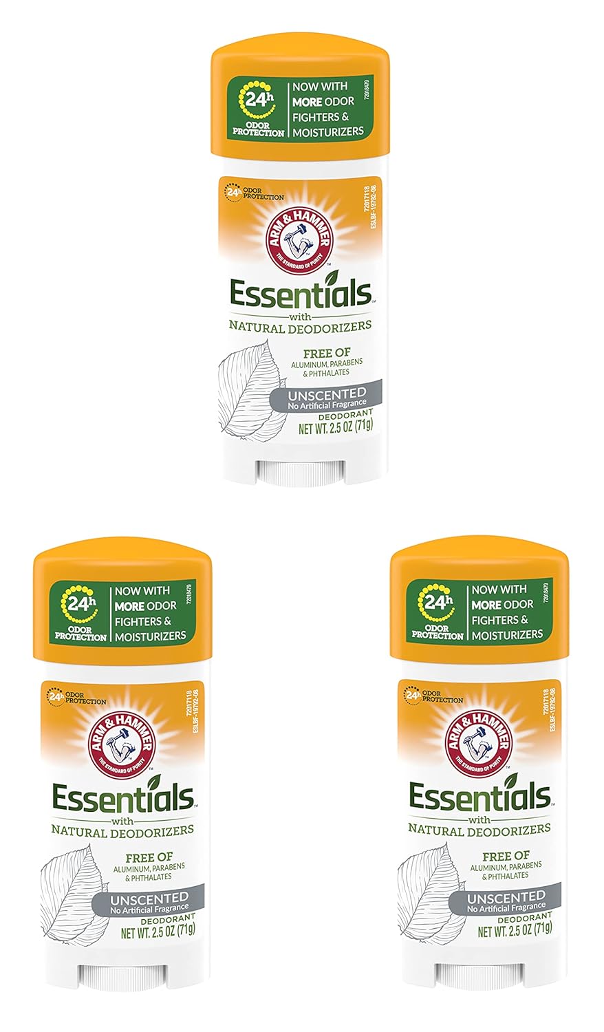 Arm & Hammer Essentials Deodorant with Natural Deodorizers, Unscented - Buy Packs and SAVE (Pack of 3) : Beauty & Personal Care