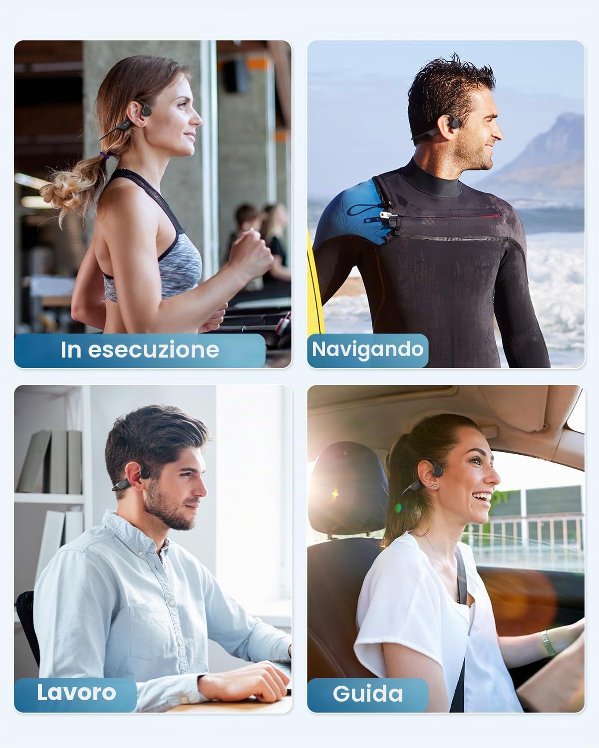 Guudsoud Cuffie Bluetooth 5.3 per conduzione Ossea Auricolare Impermeabile Nuoto, Memoria MP3 32G Integrata, Lettore MP3 Impermeabile IP68, Auricolare Nuoto per Corsa a Piedi, Nuoto, Ciclismo