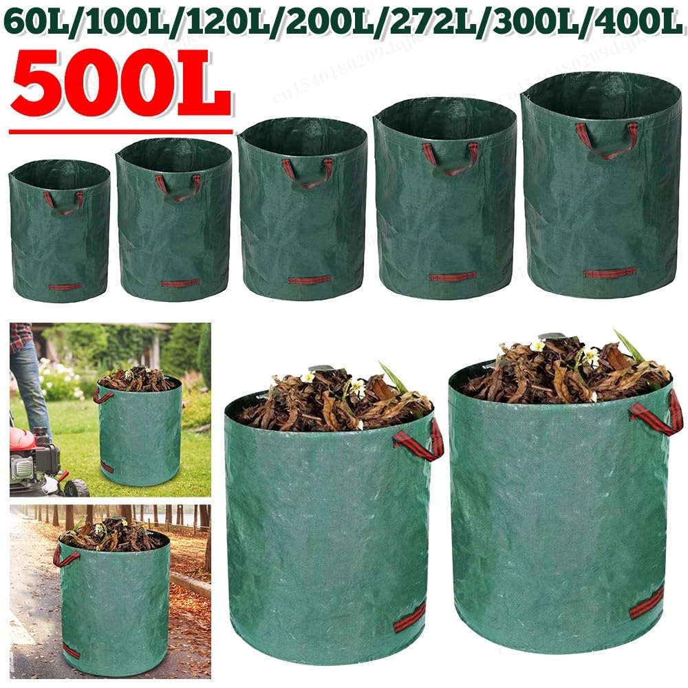 Sacco per rifiuti da giardino con coperchio pieghevole per raccolta foglie, cestino per, cadute riutilizzabili Sacco detriti giardino