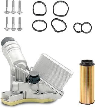 11428583895 Upgrade Aluminium Oil Cooler Filter Assembly Fit for 2016-2021 BMW M240i 340i 440i 540i 640i 740i xDrive BMW X3 X4 3.0L #11-42-8-583-895,11 42 8 583 895