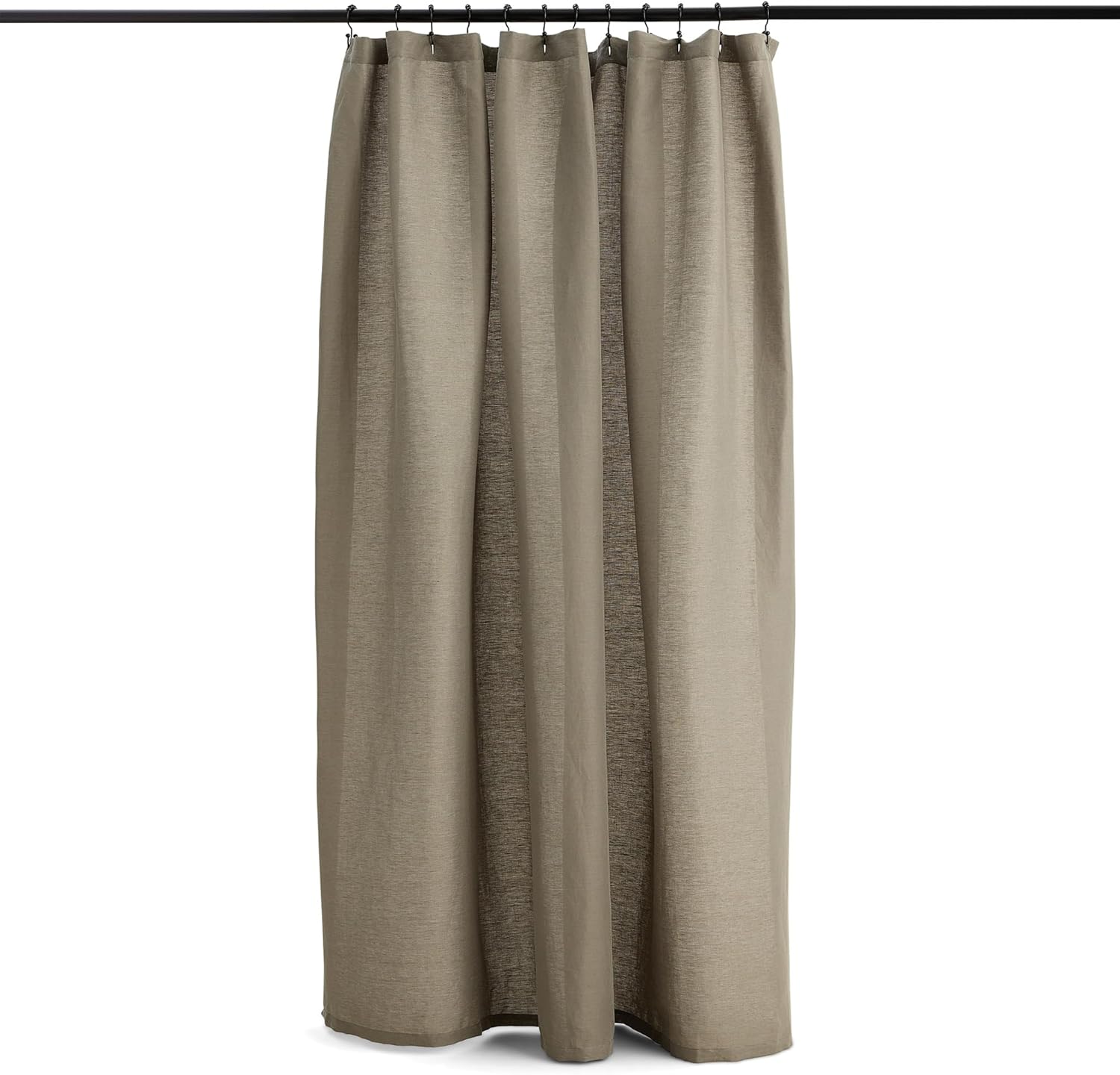 Preston Lane Stonebridge Linen Cotton Shower Curtain, 72" x 72" – 67% Linen 33% Cotton Blend, Fabric Bathroom Curtain with Reinforced Holes with Stitching, Made in Portugal, Alabaster