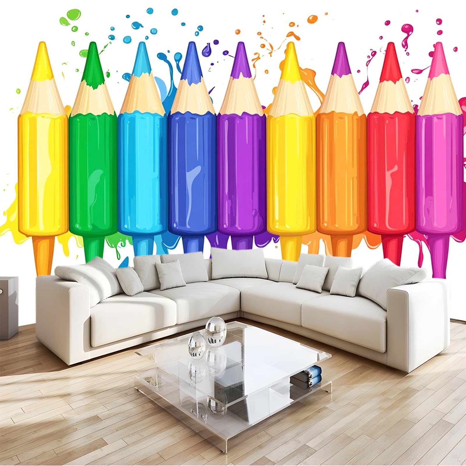 Sztuka nowoczesna kolorowa farba ołowiana krople tła motyw 3D fototapeta 400 x 280 cm kolor niebieski tkany wysokiej jakości fototapeta - sypialnia salon plakat dekoracja naklejki plakat wystrój