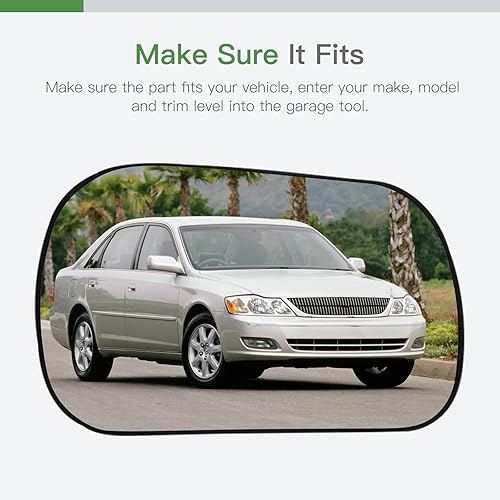 Miniatura 1 de SCITOO Espejo retrovisor lateral de vidrio para pasajero derecho para Toyota Avalon 2000-2004 sin calefacción, cromo convexo, reemplazo de espejo