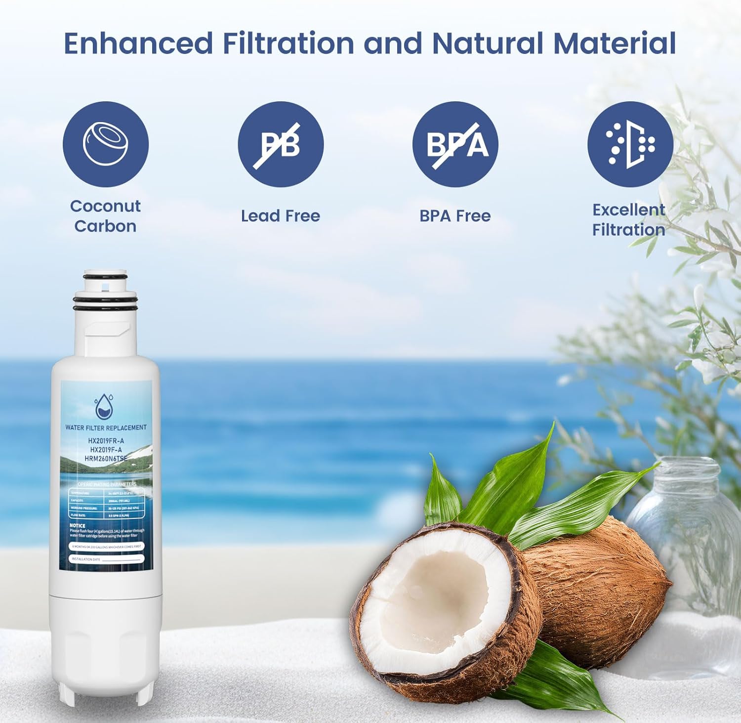 hx2019fr-a water filter replacement, compatible with hisense hx2019fr-a, hx2019f-a, hrm260n6tse, hrfd560sw, hrcd585bw, hrfd634bw, hrcd650bw, hrcd586tbwb and mora mrm260n6tse 3 pack