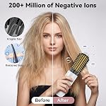 CARESKY® Brush en fer de curling sans fil, batterie rechargeable de curling avec 200 Millions d'Ions négatifs, Brush en fer de curling Portable, Brosse ronde chauffante sans fil pour cheveux pour les styles,Touch-Up