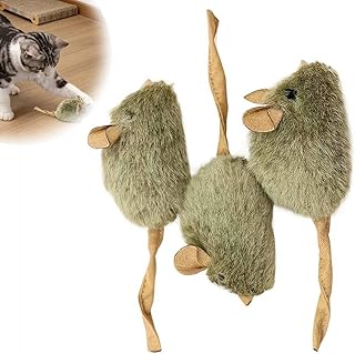 Squeaky Mouse Cat Toy 3 Pcs, Interactive Plush Mice for Indoor Cats, Used for Stimulating Hunting Instincts, Capable of Relieving Stress and Boredom, Ideal for Cat Playtime and Exercise