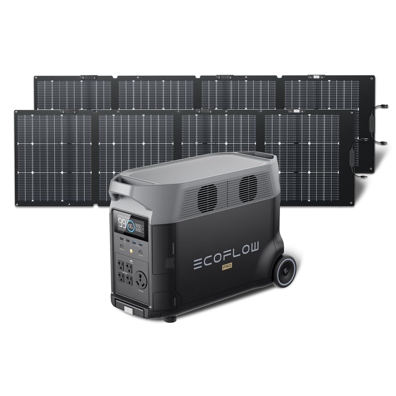 EF ECOFLOW Solar Generator 120V 3 6kWh DELTA Pro with 2x220W Portable Solar Panel 23 High-Efficiency 5 AC