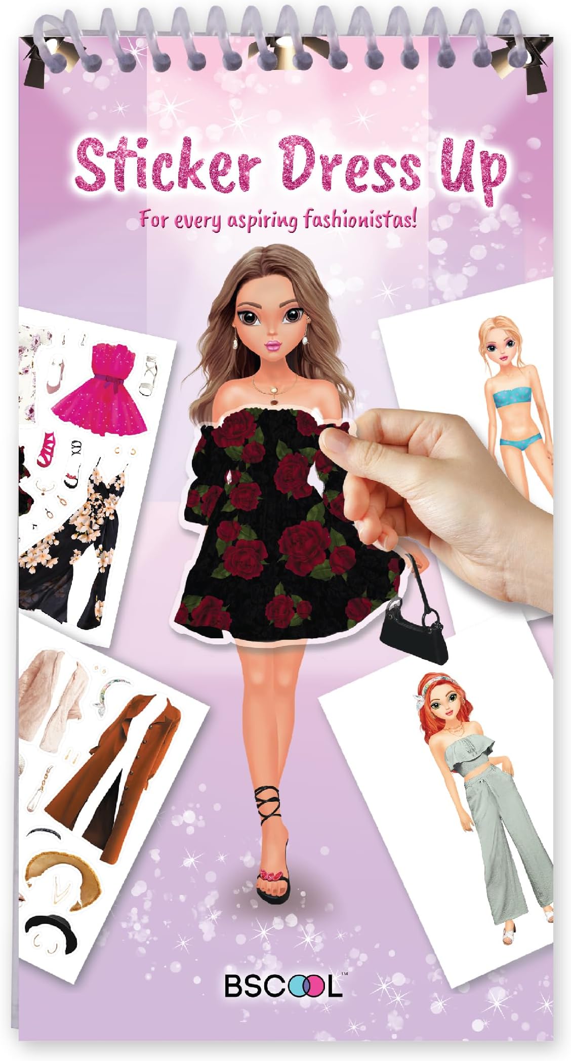 Sticker Dress up - Sticker Activity Book for Kids. Learn Girls Fashion Design with Stickers and Guides for Kids 5 and up. Little Designer Creativity Book with Stickers and Paper Dolls. Gift for Girls