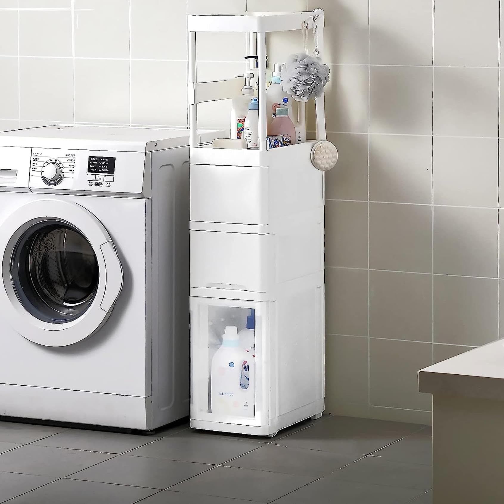 Meuble de rangement étroit compact pour combler les vides entre vos meubles