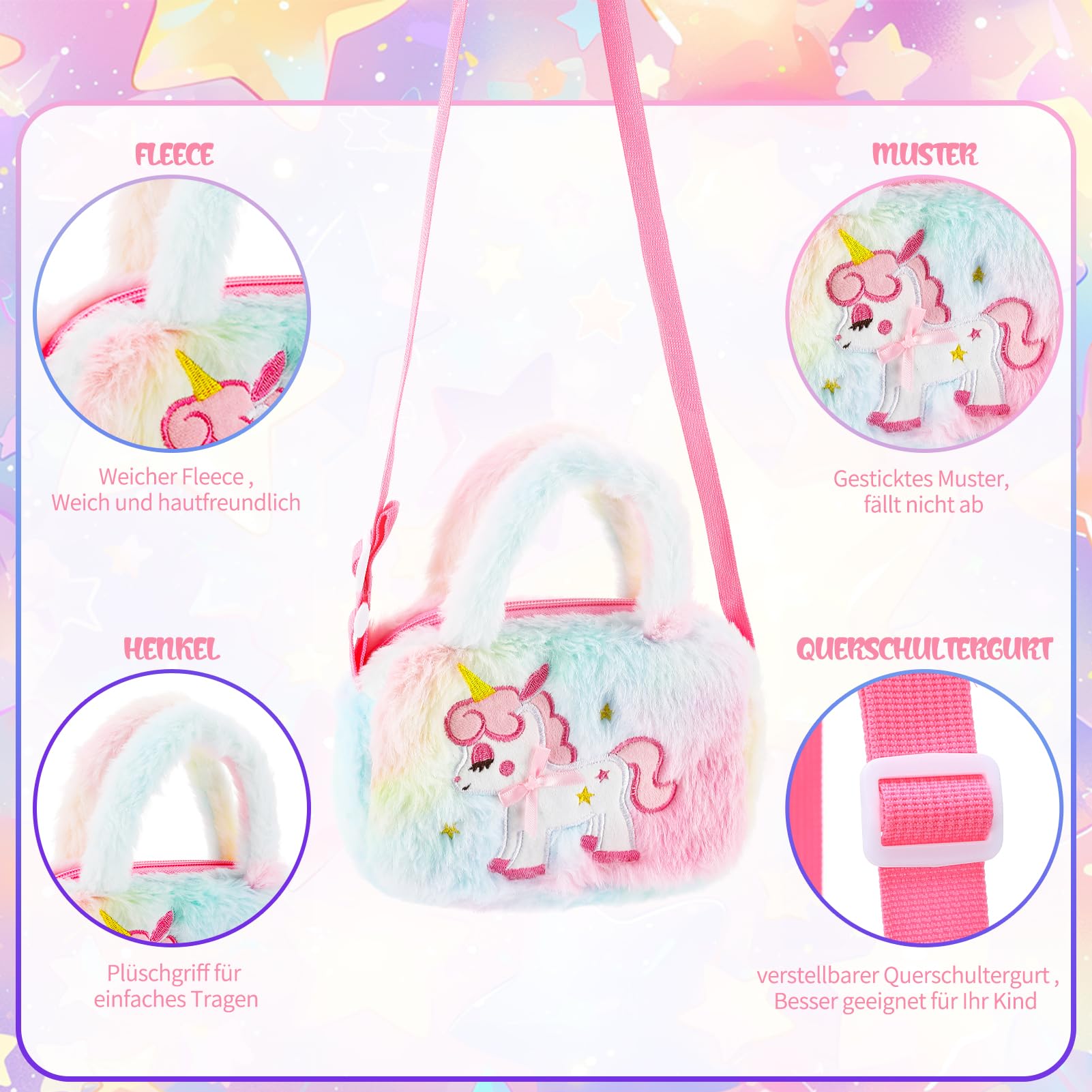 Lot de 23 cadeaux licorne pour filles de 3, 4, 5, 6, 7, 8 ans, ensemble de bijoux licorne avec sacs, bijoux pour enfants, épingles à cheveux, tatouages temporaires, sacs cadeaux