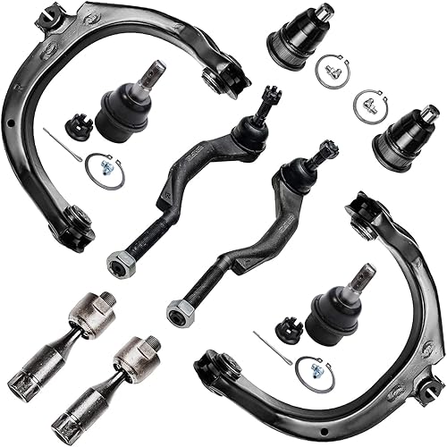 Detroit Axle - Kit de suspensión frontal de 10 piezas para Chevy Trailblazer GMC Envoy 2003-2009, 2 brazos de control superior, 4 rótulas superiores
