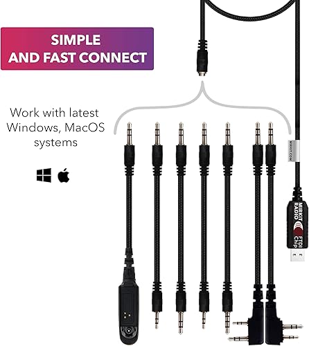 Miniatura 4 de MIRKIT Cable de programación FTDI USB Baofeng 7 en 1 compatible con radios Jamón Baofeng UV-5R, UV-82, Baofeng BF888S, UV-9R, Baofeng BF-F8HP,