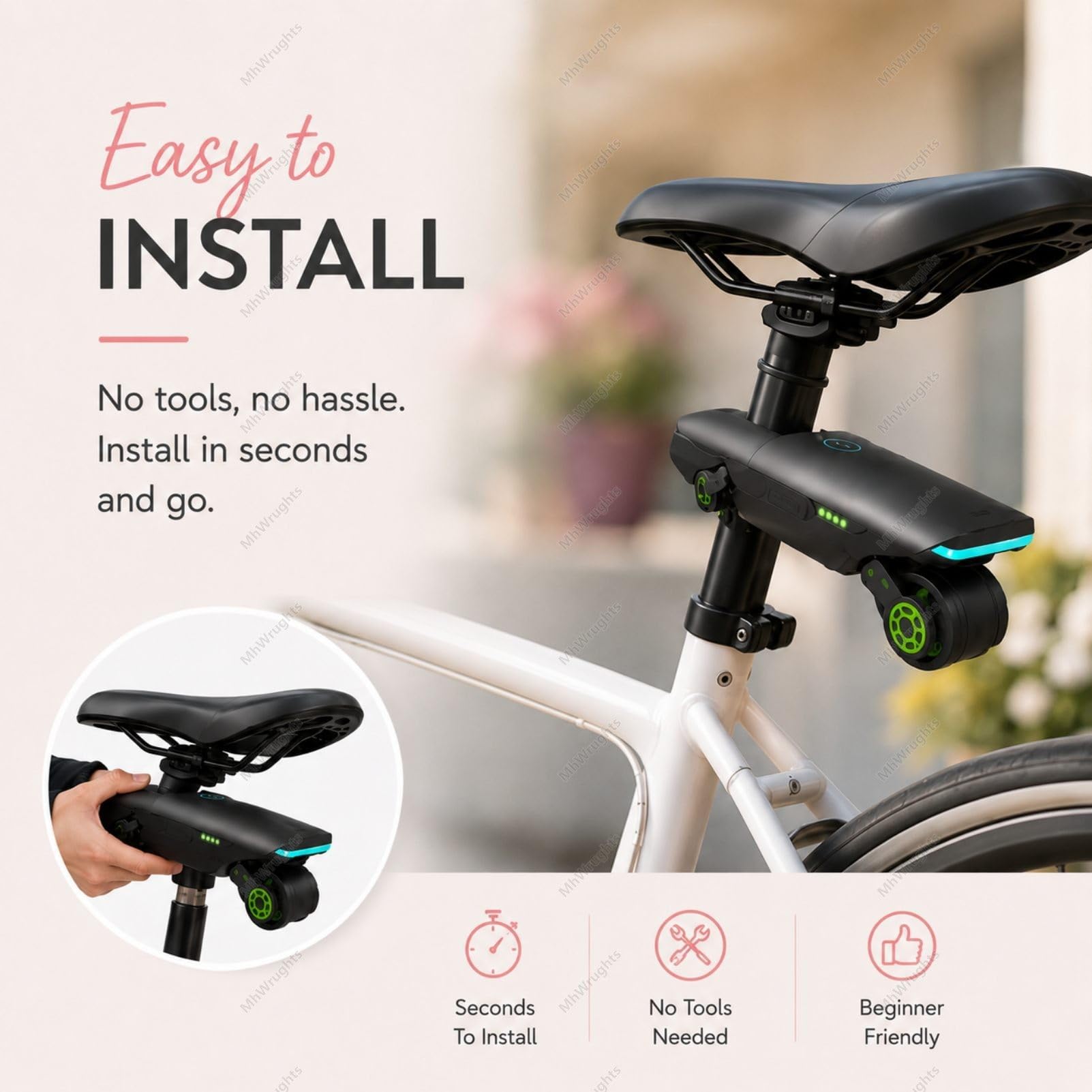 Kit de Conversion pour vélo électrique avec Assistance au pédalage, système de Batterie intégré Compact de 2 kg pour Le Cyclisme sur Route et Le Week-End (Femmes)