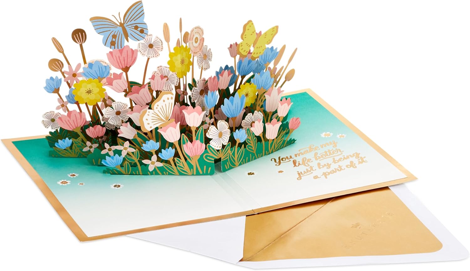 Hallmark Mothers Day Card, Mothers Day Card for Mum, 3D, Pop Up Mothers Day Card, Florals & Butterflies, Pink, Purple, Gold