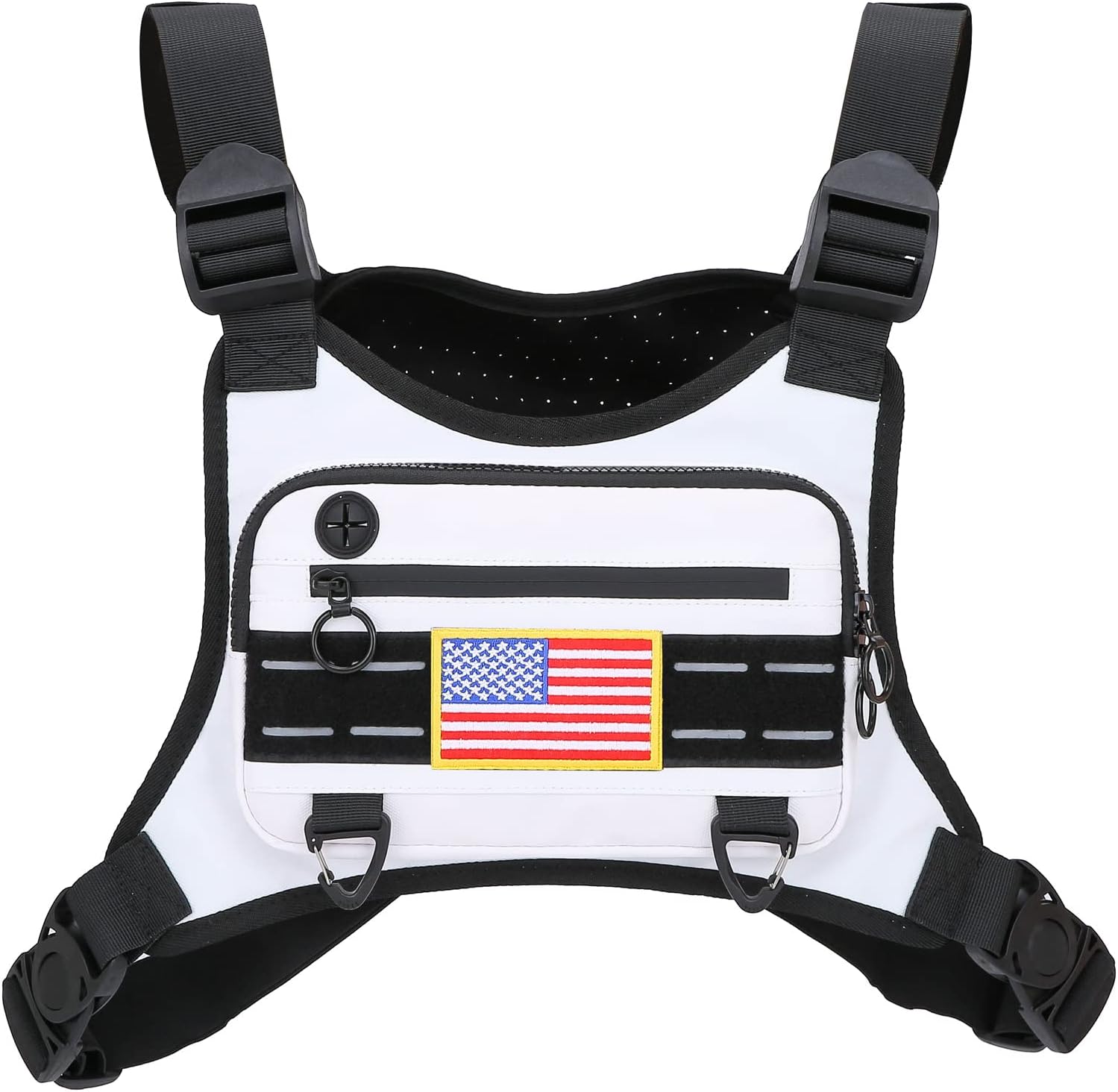 Muserise Sports Chest Bag For Men, Water Resistant Lightweight Front Chest Pack