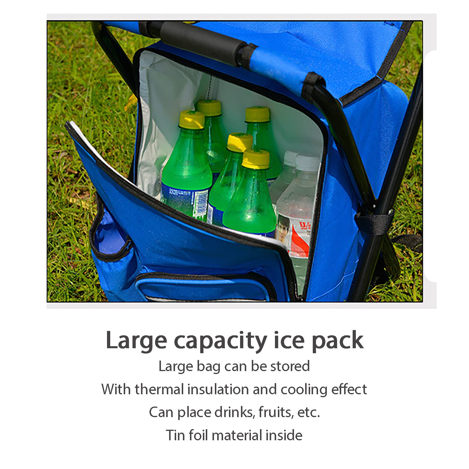 Piccolo Sedia Campeggio Pieghevole Sgabello Portatile Capacità Di Carico150kg Per Pesca Spiaggia Giardino Picnic BBQ Viaggio Escursione Trekking - 7
