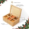 Promosyonca Orjinal Bambu Organizer, Çay Kutusu, Takı Kutusu, Mıknatıslı Kapak, Premium Kalite (6 Bölmeli)
