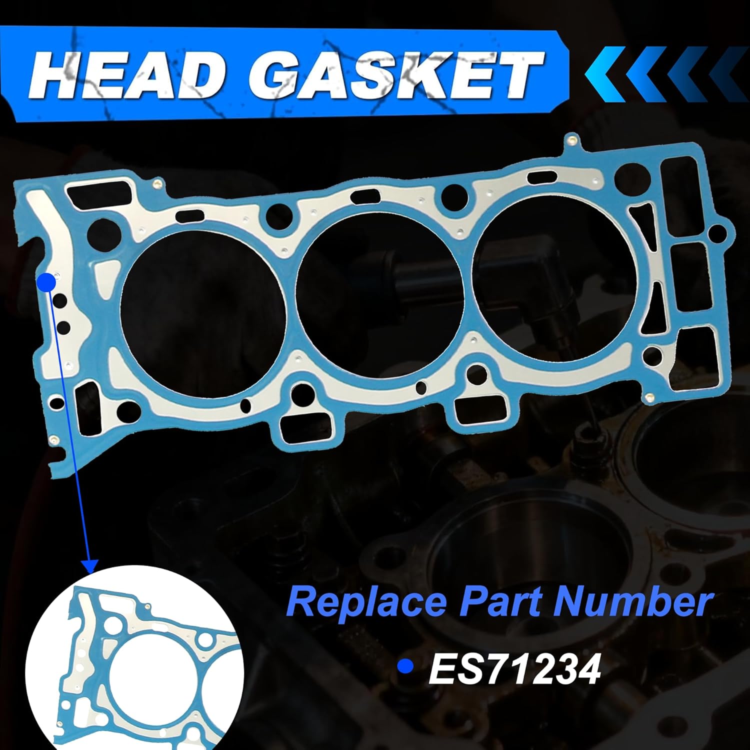 3.0 Head Gasket Set w/Cylinder Head Bolts Fit for Cadillac CTS Chevrolet Equinox 2010-2013 3.0L ES72274 11518863 HB33146