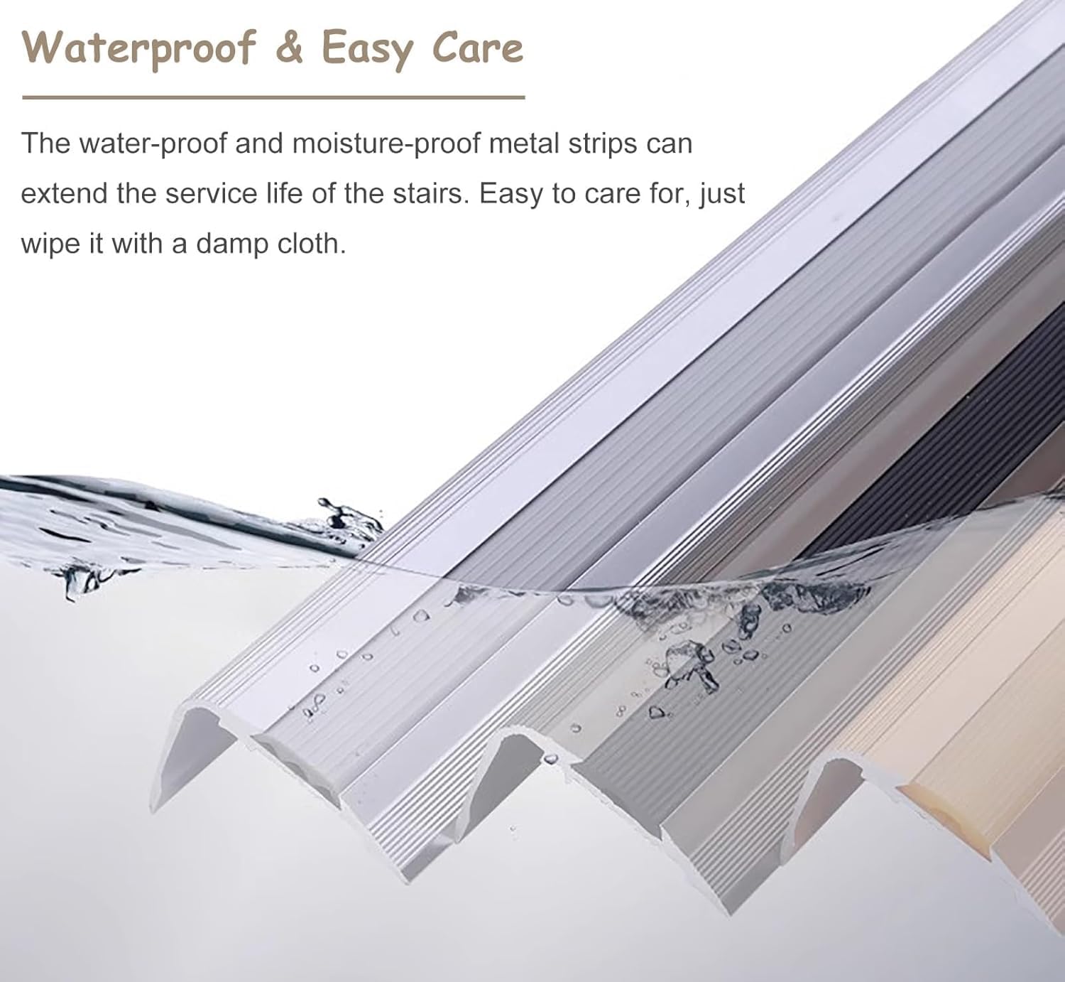 Aluminum Transition Strip Threshold Strip, Non-Slip Stair Nosing Edge Trim Strip, Staircase Step Treads Edging Protector for Indoor Outdoor(Dark Gray,3.2cm (1 1/4") Wide)