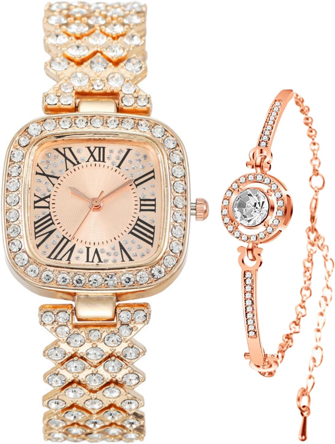 ADSBIAOYE Fashion Luxury Vintage Diamond Square Watch Digital dial Quartz Women's Watch