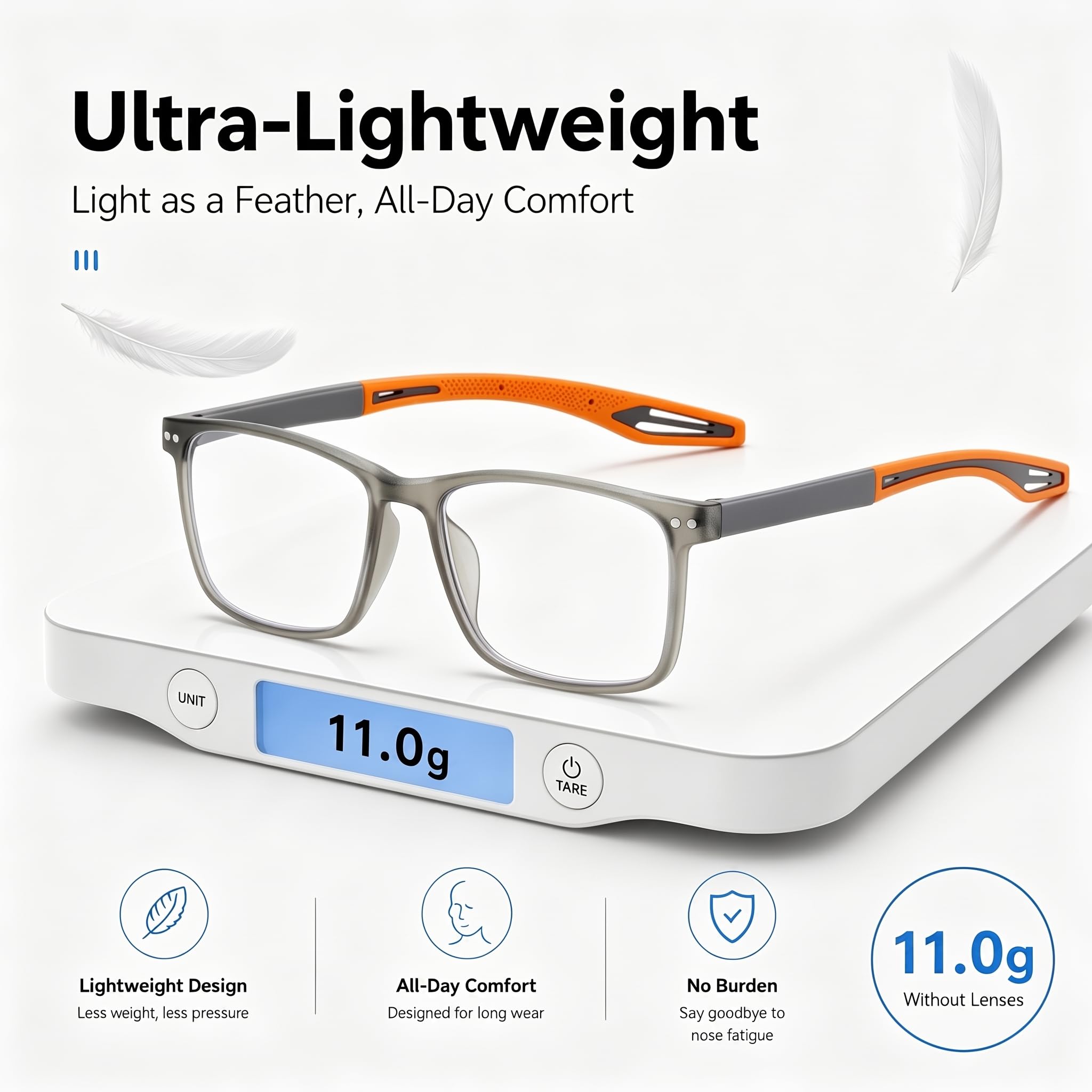 Gafas de lectura TR90 para hombre, diseño deportivo, bloqueo de luz azul, flexible, cómodo, ligero