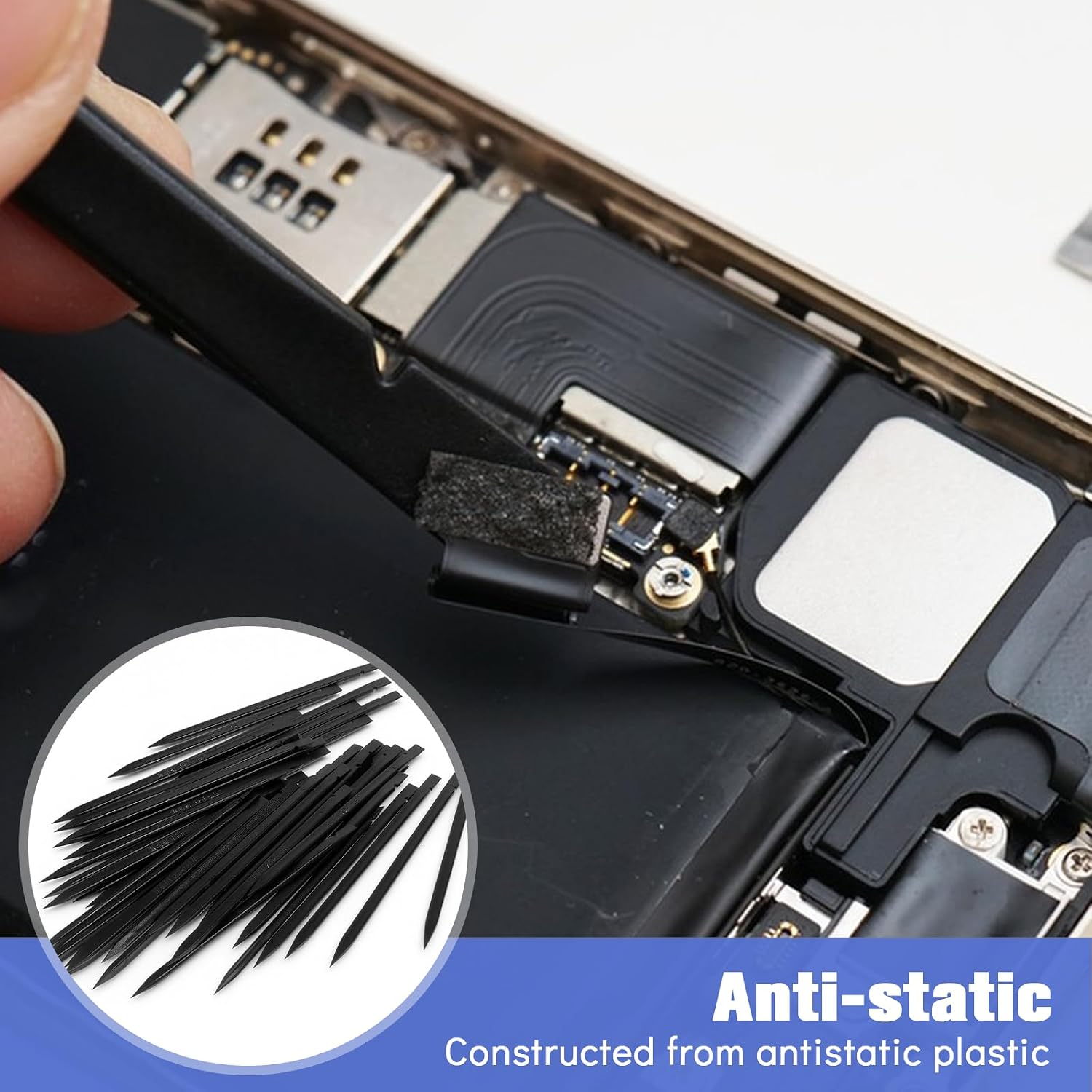 50 PCS Antistatic Spudger Tool Plastic Pry Tool Mobile Cellphone Repair Tools Set Laptop Opening Pry Tools Kit for Electronics