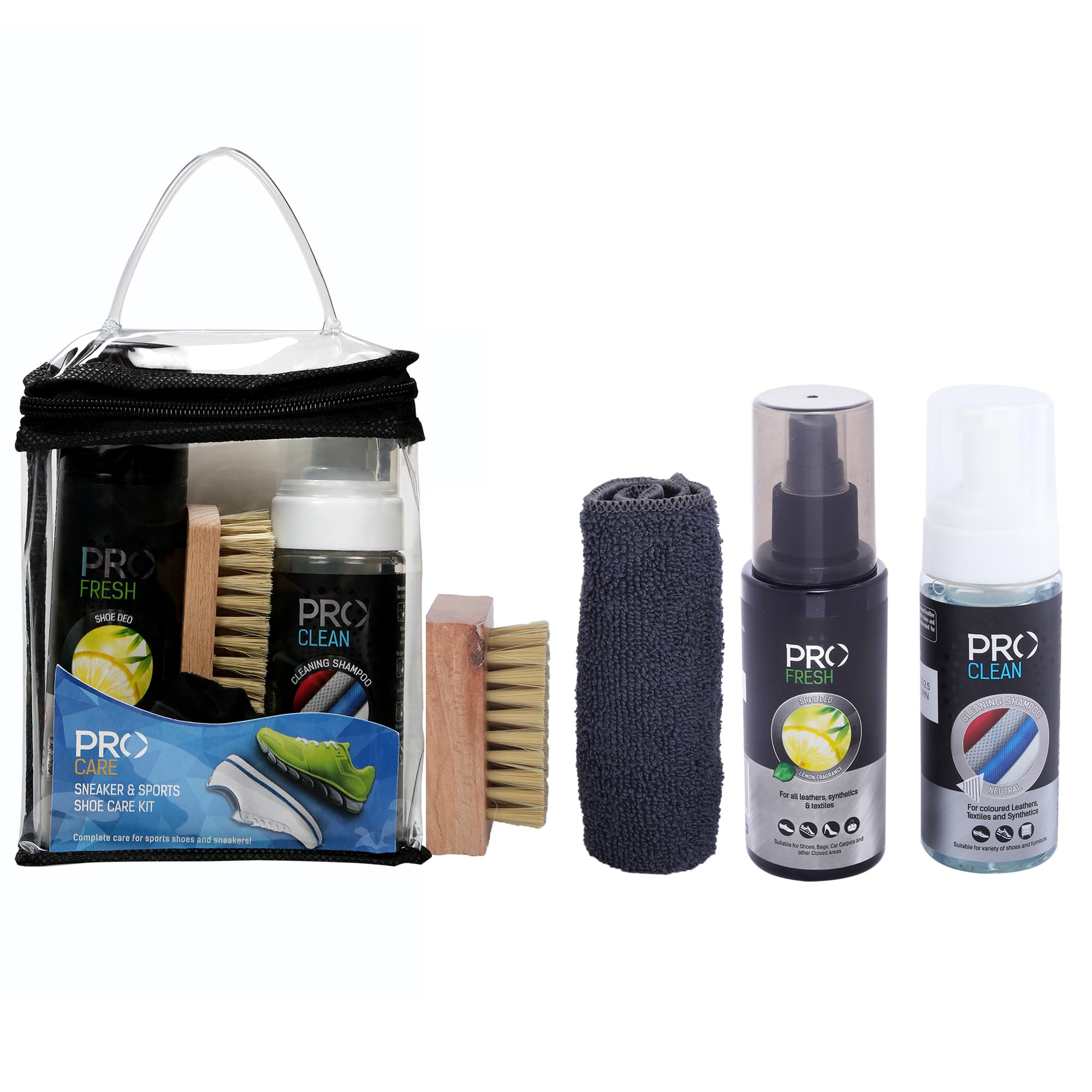 Sneaker Cleaning Kit | Complete Shoe Cleaning Kit with Shampoo(150ml), Shoe Deo(150ml), Mini Brush and Microfiber Cloth