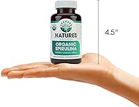 Vista 6 de Tabletas de espirulina orgánica USDA - Suplemento superalimento verde sin OGM: 3000 mg de algas verdes azules frescas, veganas, sin gluten