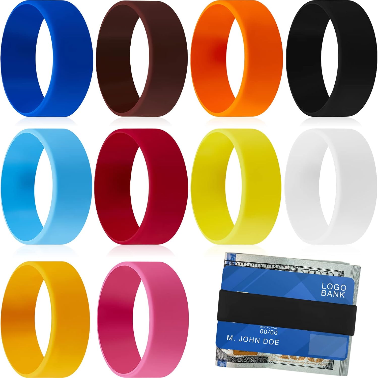 10 Pcs Rubber Cash Bands Money Bands Silicone Rubber Bands