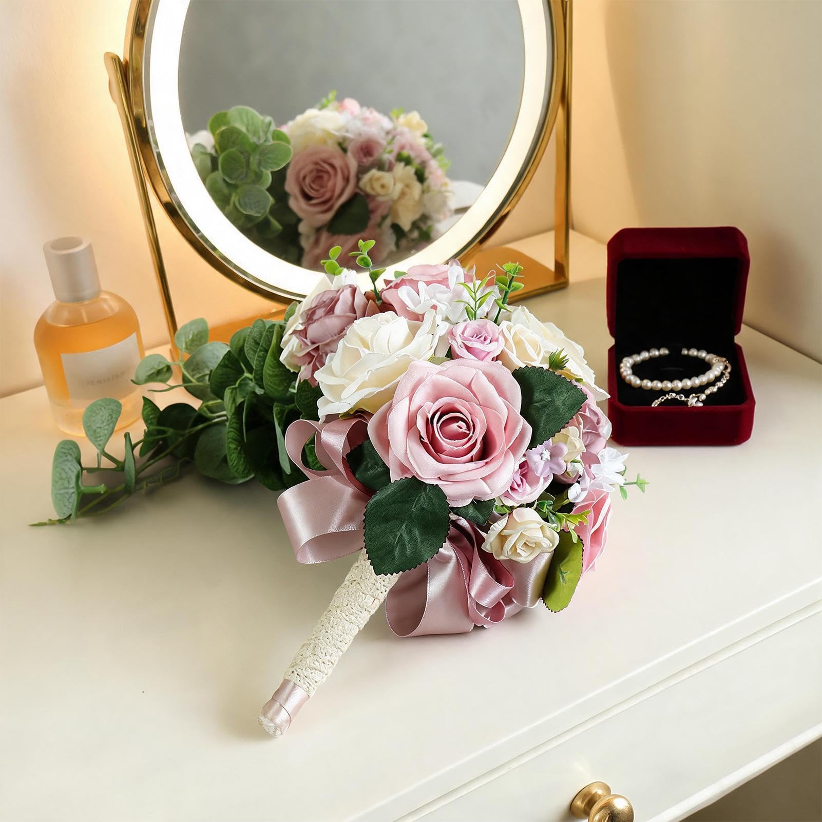 Generico Bouquet da sposa per il matrimonio Artificiale Stile Boho Rustico