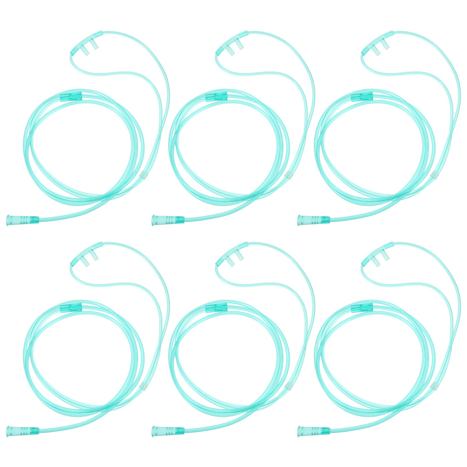 6pcs High- Flow Nasal Oxygen Cannula Standard Connector Crush Resistant Oxygen Tubes, 1.5m