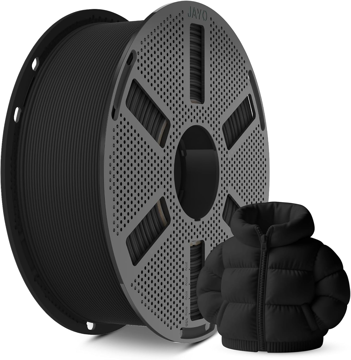 JAYO Matowy filament PLA 1,75 mm czarny 1,1 kg, matowa tekstura