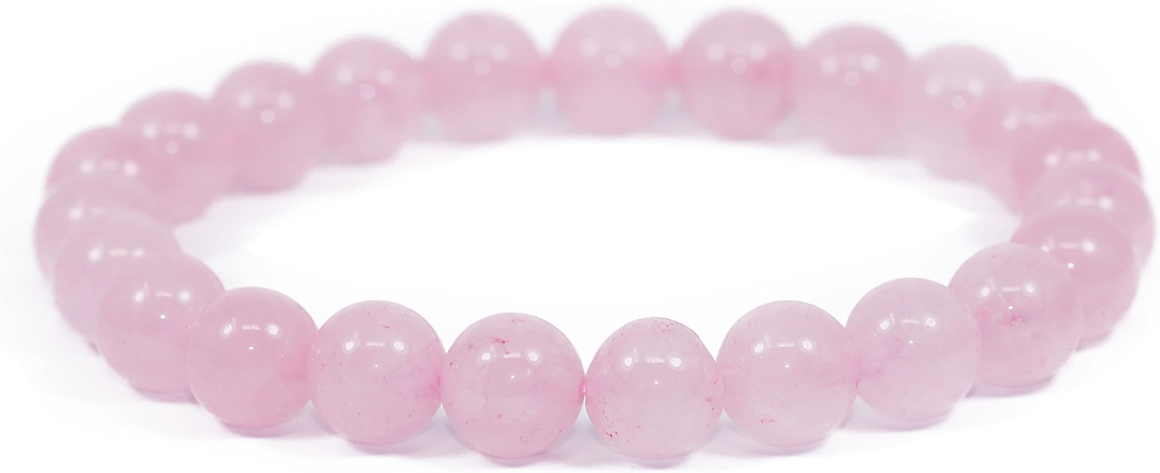 Lovelybead Gemstone Bracelets Natural Genuine Gemstones Birthstone Handmade Healing Power Crystal Beads Elastic Stretch 8mm 7.5 Inch Unisex (Pink Jade)